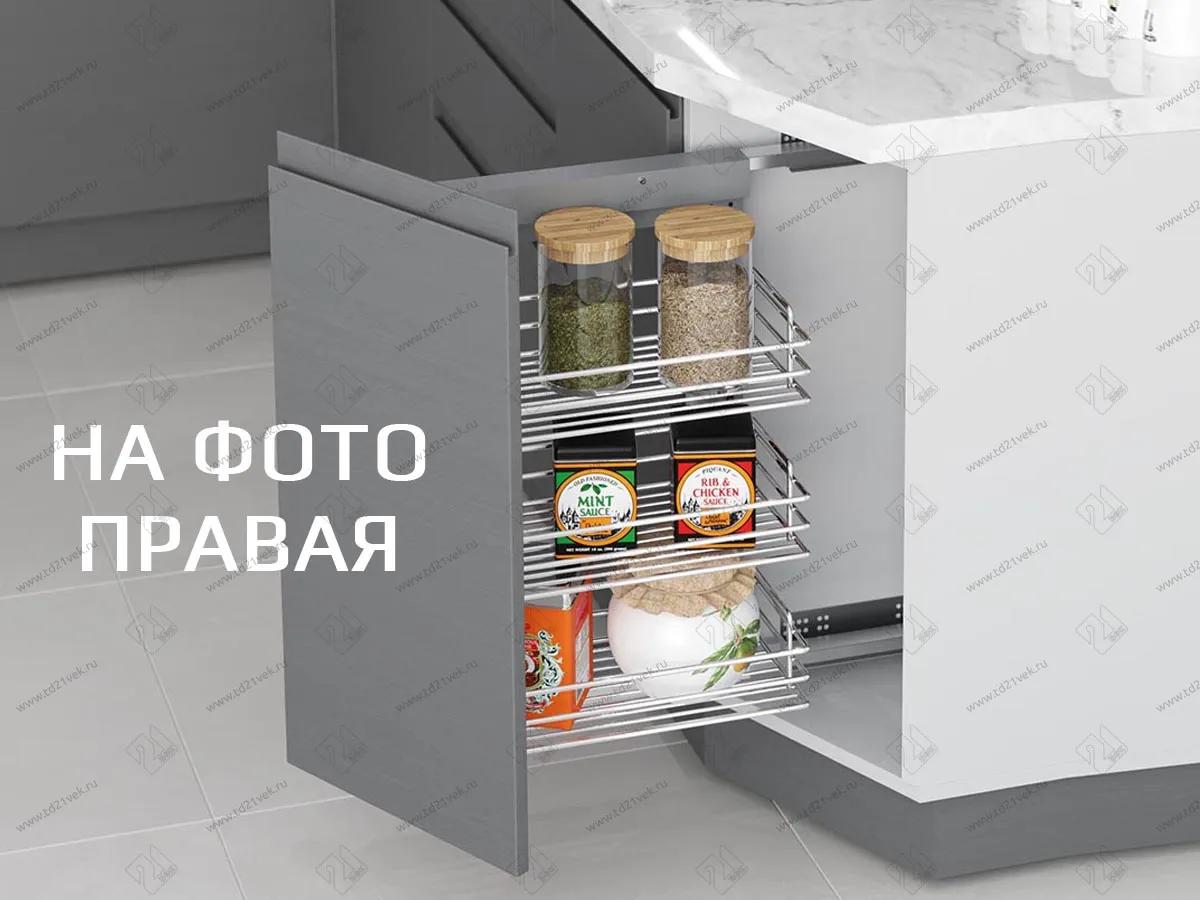 S-2222-C Угловая бутылочница скошенная 300, Starax, 3-х ярусная, правая, направляющие Blum Tandem, (255х470х635 мм)