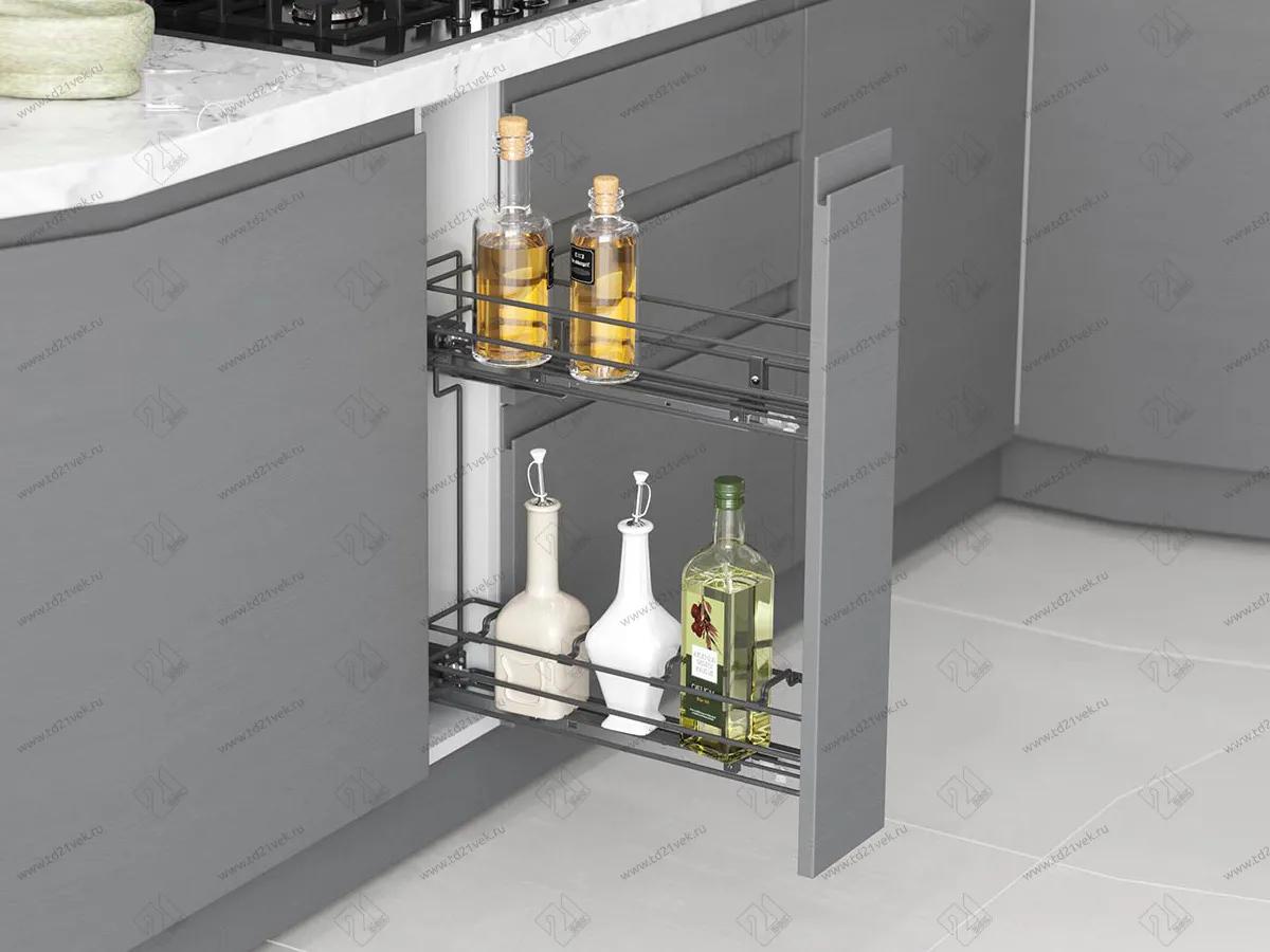 S-2413-A Бутылочница 150, Starax, 2-х ярусная, направляющие Blum Tandem, (106х475х495 мм), полное выдвижение, правая