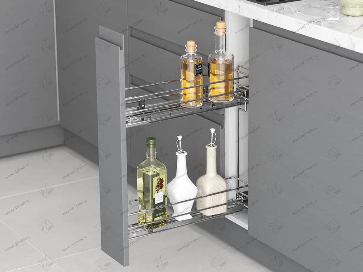 S-2414-C Бутылочница 150, Starax, 2-х ярусная, направляющие Blum Tandem, (106х475х495 мм), полное выдвижение, левая