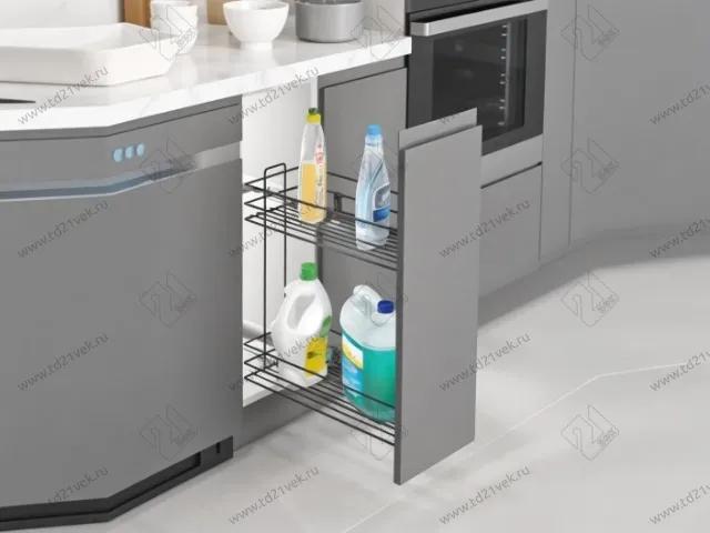 S-2444-08-A Бутылочница 250, Starax, 2-х ярусная, направляющие Blum Tandem, выдвижение 7/8, (203х475х495), правая, антрацит