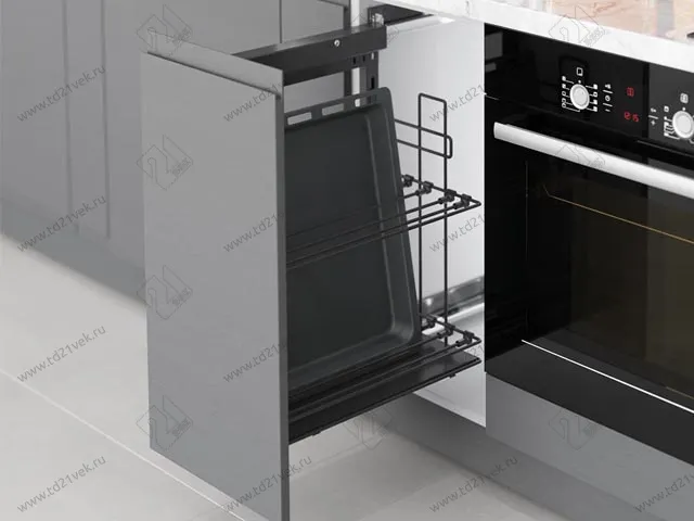 S-2899-A Выдвижная система для противней в базу 250 мм, Starax, (215х475х640) правая, антрацит