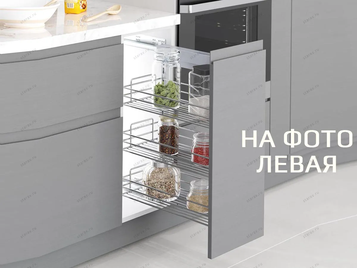 S-2793-C Бутылочница 400, Starax, 3-х ярусная, направляющие Blum Tandem, (355х470х635 мм), с доводчиком, полное выдвижение, левая S-2793-C Бутылочница 400, Starax, 3-х ярусная, направляющие Blum Tandem, (355х470х635 мм), с доводчиком, полное выдвижение, левая